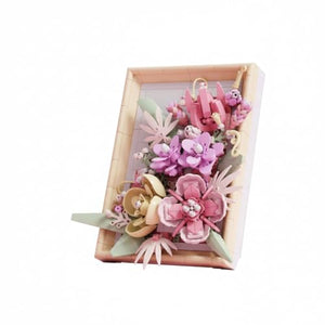 Dify Pink Bouquet Building Blocks Set (726+ PCS) | Artificial Flower Arrangement DIY Model Kit | Decorative Floral Blocks for Home & Office Décor