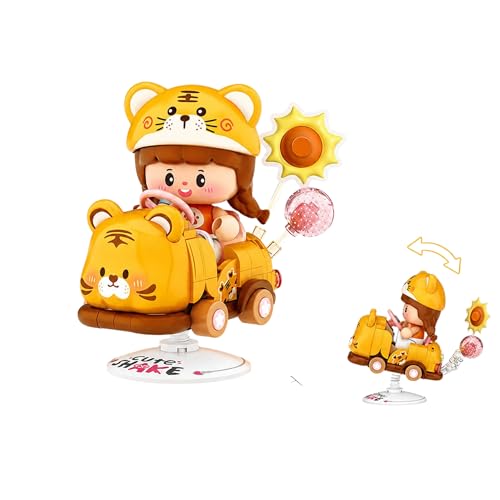 Dify Tiger Rocking Ride Building Blocks Set 188+ Pcs | Cute Cartoon Animal Scooter Model | Creative Display Toy for Teens, Adults & Collectors