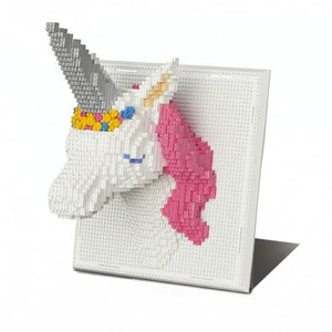 Dify Unicorn Wall Art Building Blocks Set (1750+ PCS) | Complex for Ages 14+ | 3D Fantasy Mosaic Display Model | Home & Office Wall Décor