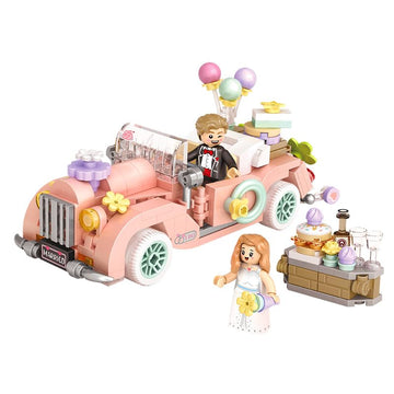 Dify Vintage Wedding Car Building Blocks Set (290+ PCS) | Classic Bridal Vehicle Model Kit | Creative Mini Construction Toy & Display Décor