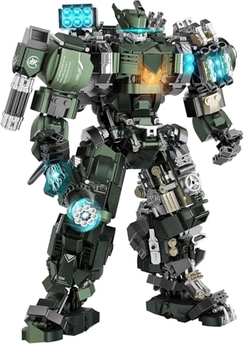 Dify Large Mech Robot Building Blocks Set (1403+ PCS) | Motorized Industrial Style Warrior Model with Weapons | Fully Articulated Collectible for Ages 14+