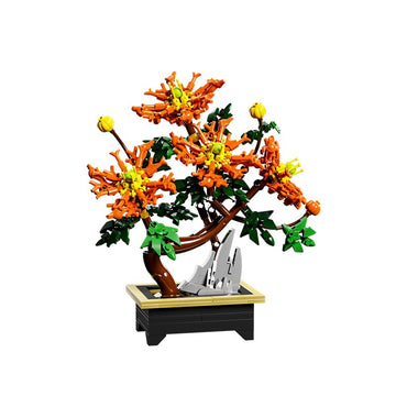 Dify Chrysanthemum Flower Building Blocks Set (450+ PCS) | Artificial Floral DIY Model Kit | Elegant Flower Décor for Home & Office | 5 Year Structural Warranty