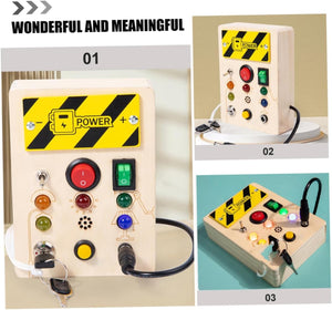 Dify || Montessori Wooden Busy Board with Speaker || Variable Theme Stickers