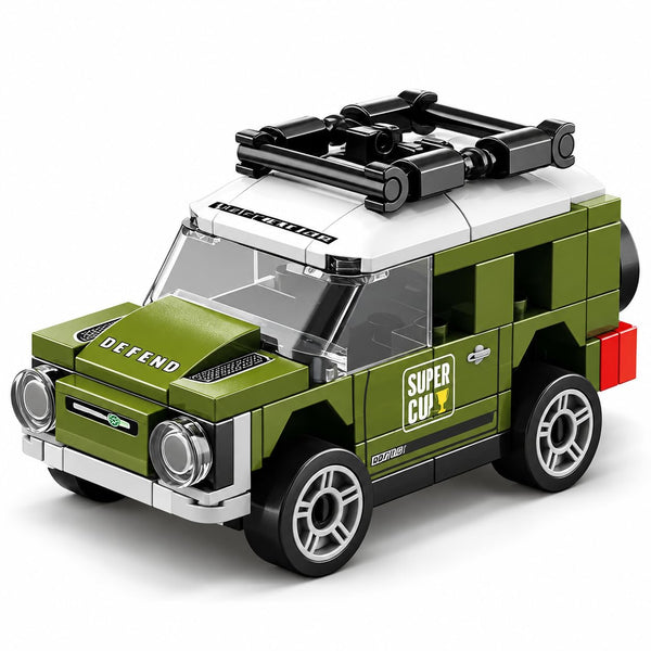Dify Pull Back Car Building Blocks Set, 73 PCS Olive Green Off-Road SUV Model Kit, Sports Car Building Toy for Kids, Teens & Adults | 5 Year Structural Warranty