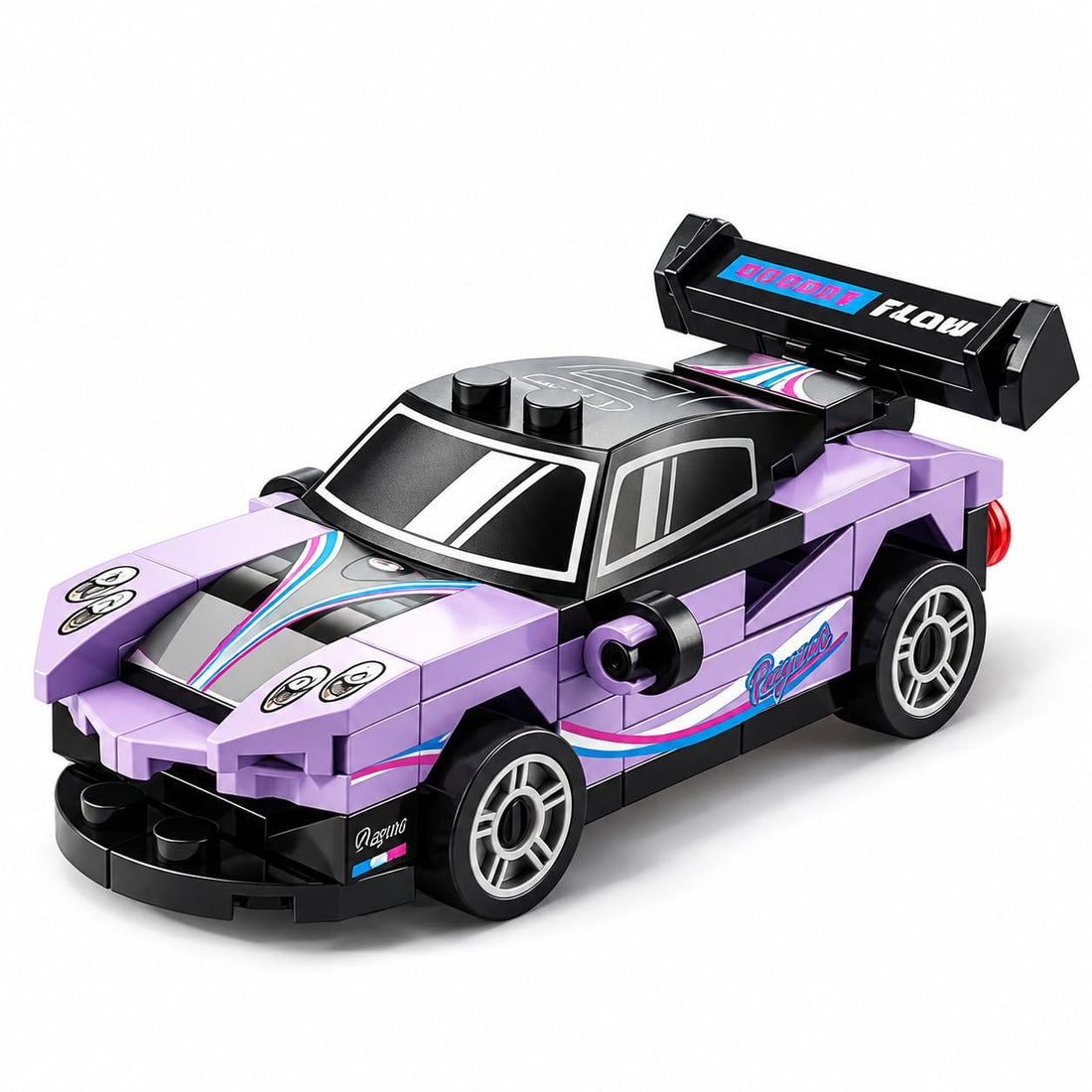 Dify Pull Back Car Building Blocks Set, 70 PCS Purple & Black Race Car Model Kit, Sports Car Building Toy for Kids, Teens & Adults | 5 Year Structural Warranty