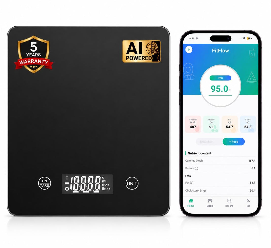 Dify Digital Kitchen Weighing Scale 5kg | 1g High Precision | g/ml/oz/lb Units | Tare Function | Ultra Slim Design | LCD Display | Auto Off | 5 Years Warranty (White)