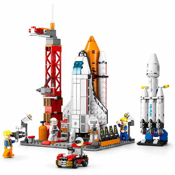 Dify 8861 Space Ship Exploration Rocket & Launcher Set + Falcon Heavy Rocket 79 PCS Combo, STEAM Aerospace Building Kit, 5-Year Structural Warranty