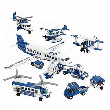 Dify 4-in-1 Airplane Building Block Set, 936+ PCS Multi-Model Aircraft Kit with Passenger Plane, Cargo Plane & Airport Vehicles, STEM Construction Toy