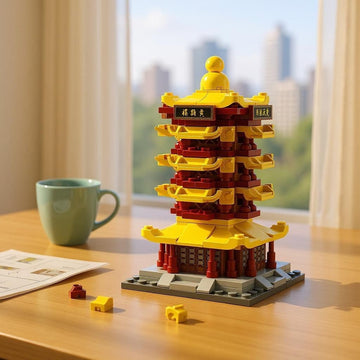 Dify || Ocean Chinese Architecture Series || Yellow Crane Tower Building Block Set || 167 Pcs || Compatible with Major Brick Brands