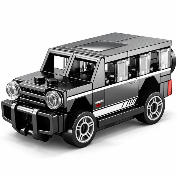 Dify Pull Back Car Building Blocks Set, 63 PCS Black Off-Road SUV Model Kit, Sports Car Building Toy for Kids, Teens & Adults | 5 Year Structural Warranty
