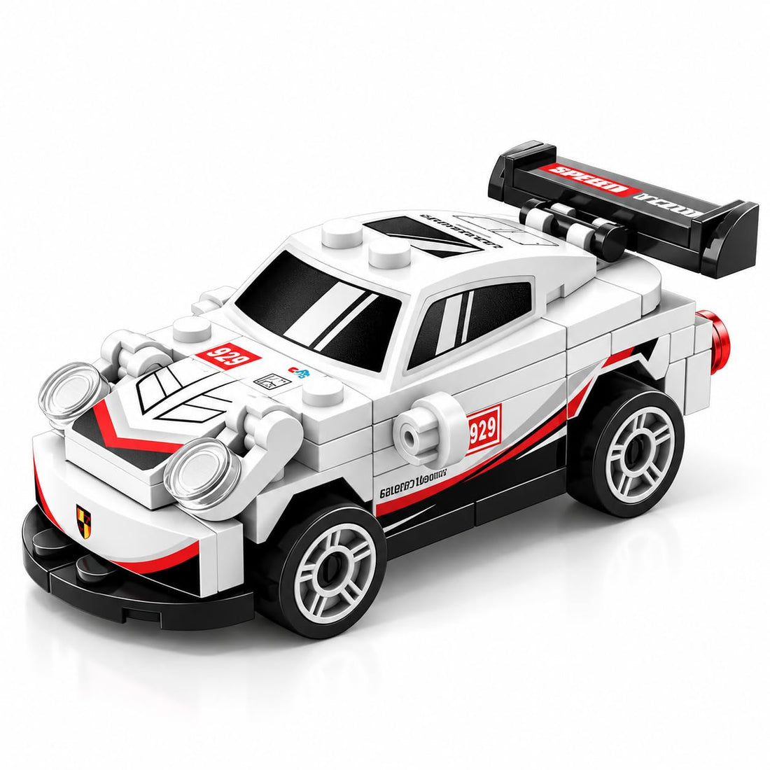 Dify Pull Back Car Building Blocks Set, 73 PCS White & Red Race Car Model Kit, Sports Car Building Toy for Kids, Teens & Adults | 5 Year Structural Warranty