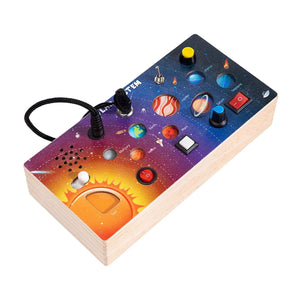 Dify || Solar System Montessori Wooden Busy Board with LED Lights and Speaker || Variable Theme Stickers