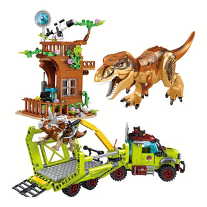 Dify ||Dinosaur Capture Building Set || 517 Pcs||T-Rex & Triceratops with Transport Truck, Watch Tower & Crane, Action | 5 Year Structural Warranty
