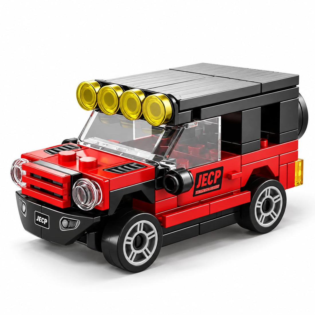 Dify Pull Back Car Building Blocks Set, 76 PCS Red Off-Road SUV Model Kit, Sports Car Building Toy for Kids, Teens & Adults | 5 Year Structural Warranty