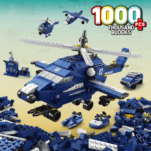 Dify 6-in-1 Helicopter Building Block Set Toys | STEAM Kit for Kids | Build Helicopters, Aircraft & More (1000+ Pcs) | Birthday Gift for Boys & Girls
