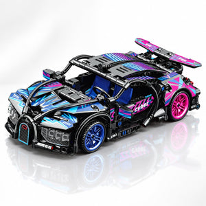 Dify Pull Back Car Building Blocks Set, 423 PCS Black, Blue & Pink Supercar Model Kit, Sports Car Building Toy for Kids, Teens & Adults | 5 Year Structural Warranty