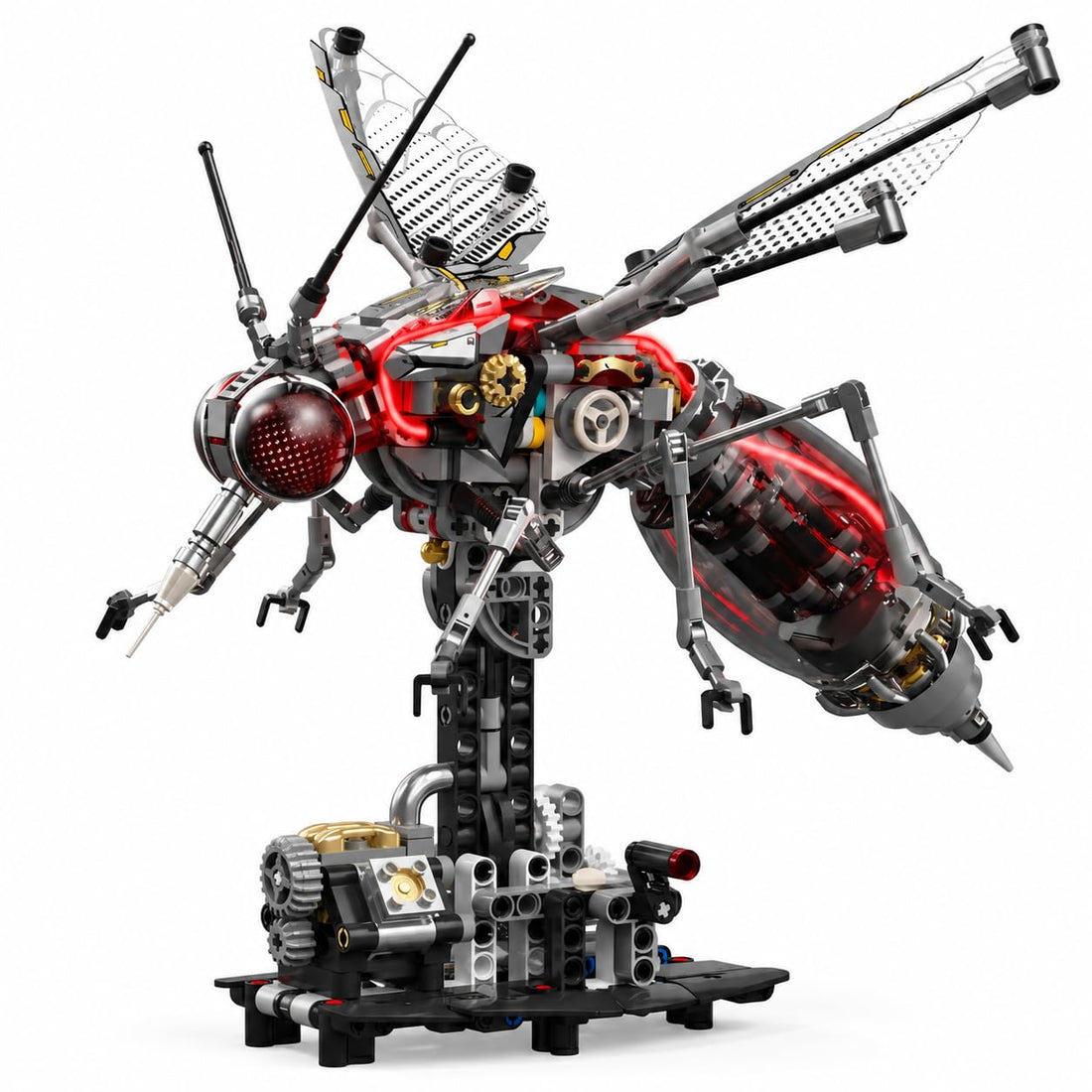 Dify Mechanical Mosquito Building Set, 747+ PCS Insect Building Block Model with LED Lights & Moving Wings, Collectible Display Toy Gift for Adults, 5 Year Structural Warranty