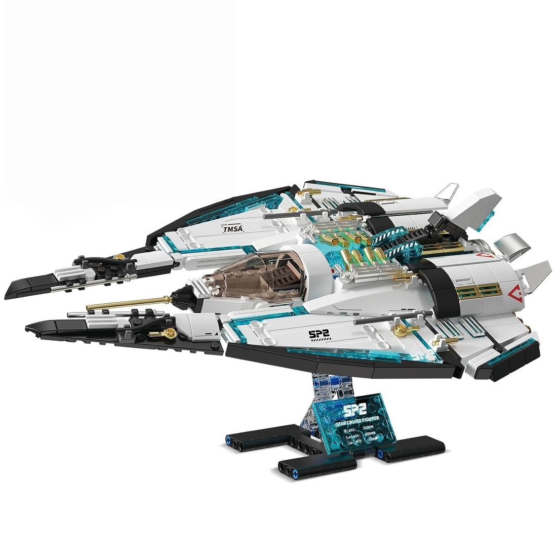 Dify Space Fighter Building Block Set, 739+ PCS Futuristic Spaceship Construction Kit, STEM Aerospace Toy Gift for Kids & Teens