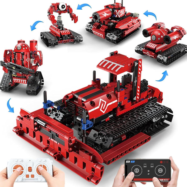 Dify 5-in-1 Building Set Remote Control Vehicle Car, Tank, Bulldozer, Robot for Kids Perfect Birthday, Children's Day, Gifts for Boys & Girls 494+ Pieces