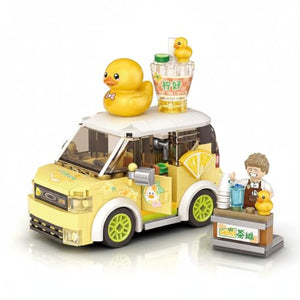 Dify Duck Lemon Tea Car Building Blocks Set (260+ PCS) | Cute Beverage Vehicle Model Kit | Creative Mini Construction Toy for Kids & Collectors
