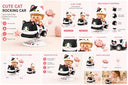 Dify Lucky Cat Rocking Ride Building Blocks Set 190+ Pcs | Cute Cartoon Kitty Scooter Model | Creative Display Toy for Kids & Collectors