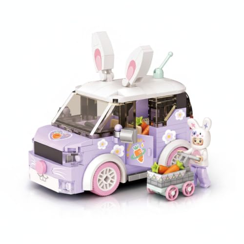 Dify Bunny Radish Car Building Blocks Set (242+ PCS) | Cute Animal Vehicle Model Kit | Creative Mini Construction Toy for Kids & Collectors