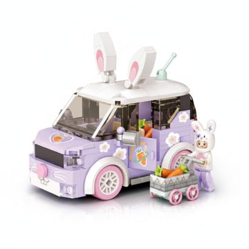 Dify Bunny Radish Car Building Blocks Set (242+ PCS) | Cute Animal Vehicle Model Kit | Creative Mini Construction Toy for Teens, Adults & Collectors | 5 Year Structural Warranty