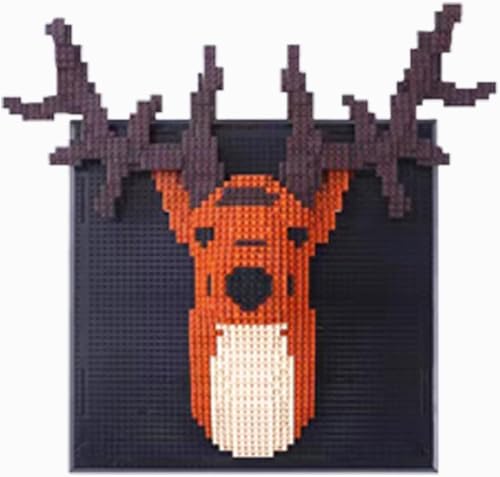 Dify Elk Wall Art Building Blocks Set (1600+ PCS) | Complex for Ages 14+ | 3D Wildlife Mosaic Display Model | Home & Office Wall Décor