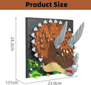 Dify Triceratops Wall Art Building Blocks Set (2170+ PCS) | Complex for Ages 14+ | 3D Dinosaur Mosaic Display Model | Home & Office Wall Décor
