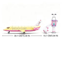 Dify Passenger Airplane Building Block Set with LED Light, 384+ PCS Airport Playset, STEM Toy for Kids Micro Blocks, 5-Year Structural Warranty