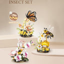 Dify Tiger Butterfly Insect Flower Building Blocks Set 575+ Pcs | LED Lights, for Kids & Adults | STEM Educational Nature Toy for Kids & Adults