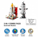 Dify || 2 in 1 Space Rocket & Shuttle Combo Building Blocks Set || 1000+ Pcs || 6-in-1 STEAM Aerospace Kit || 107 Pcs || Compatible Bricks || 6 Months Warranty