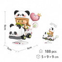 Dify Panda Rocking Ride Building Blocks Set 188+ Pcs | Cute Cartoon Animal Scooter Model | Creative Display Toy for Kids & Collectors