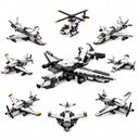 Dify 8-in-1 Airplane Building Blocks Set (658+ PCS) | Transforming Aircraft Models Construction Kit | STEM Educational Toy for Kids & Teens | Creative Play Set