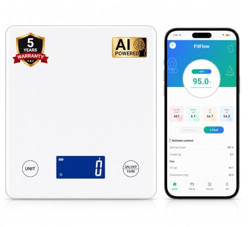 Dify Digital Kitchen Weighing Scale 5kg | 1g High Precision | g/ml/oz/lb Units | Tare Function | Ultra Slim Design | LCD Display | Auto Off | 5 Years Warranty (White)