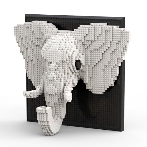 Dify Elephant Wall Art Building Blocks Set (1645+ PCS) | Complex for Ages 14+ | 3D Wildlife Mosaic Display Model | Home & Office Wall Décor