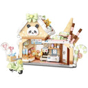Dify Ice Cream House Building Blocks Set (884+ PCS) | LED Light Dessert Shop Architecture Model Kit | Creative Display Décor for Teens & Adults