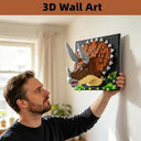 Dify Triceratops Wall Art Building Blocks Set (2170+ PCS) | Complex for Ages 14+ | 3D Dinosaur Mosaic Display Model | Home & Office Wall Décor