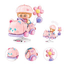 Dify Pink Bear Rocking Ride Building Blocks Set 189+ Pcs | Cute Cartoon Animal Scooter Model | Creative Display Toy for Kids & Collectors