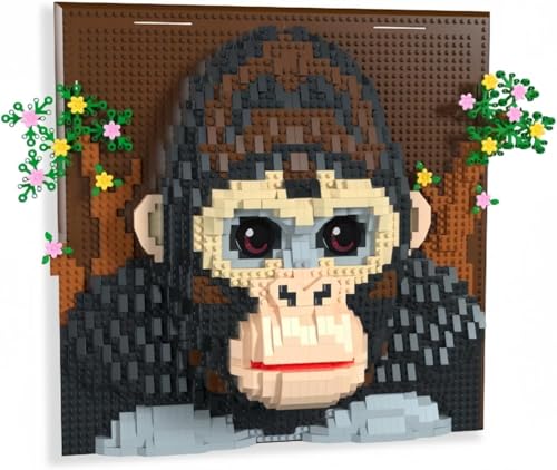 Dify Orangutan Wall Art Building Blocks Set (1810+ PCS) | Complex for Ages 14+ | 3D Wildlife Mosaic Display Model | Home & Office Wall Décor