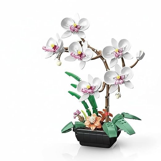 Dify Orchid Flower Building Blocks Kit (581+ Pieces) DIY Bouquet Set, Creative Botanical Model, Home Decor Gift for Kids & Adults with