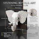 Dify Elephant Wall Art Building Blocks Set (1645+ PCS) | Complex for Ages 14+ | 3D Wildlife Mosaic Display Model | Home & Office Wall Décor