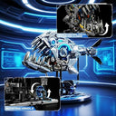 Dify Mechanical Piranha Building Block Kit 1085+ Pcs Hand-Crank Gear Driven Motion Model Multi-Joint Mechanical Fish STEM Toy for Teens Adults and Hobbyists