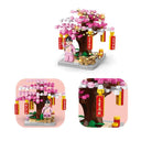 Dify Cherry Blossom Tree Building Block Set – 164 Pcs Miniature Sakura Scene Kit with Girl Figure, Home Decor Toy || with LED || Compatible with Major Brands