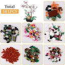 Dify Orchid Flower Building Blocks Kit (581+ Pieces) DIY Bouquet Set, Creative Botanical Model, Home Decor Gift for Kids & Adults with