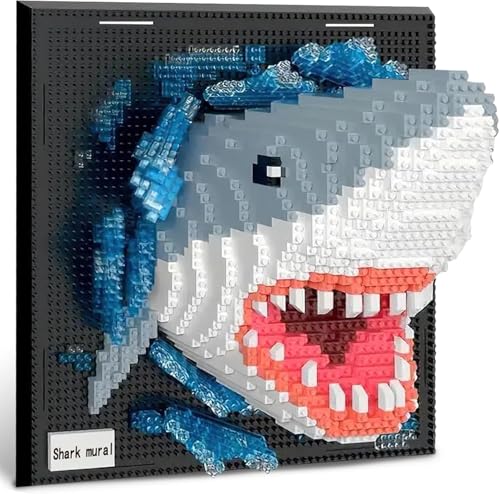 Dify Shark Wall Art Building Blocks Set (1926+ PCS) | Complex for Ages 14+ | 3D Marine Life Mosaic Display Model | Home & Office Wall Décor