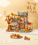 Dify Autumn Sun Cabin Building Blocks Set (962+ PCS) | LED Light Countryside Cottage Architecture Model Kit | Creative Display Décor for Teens & Adults