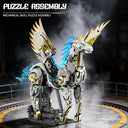 Dify Mechanical Unicorn Building Blocks Set (1499+ PCS) | Complex for Ages 14+ | Light-Up Articulated Fantasy Animal Model with Stand | STEM Construction Toy
