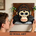 Dify Orangutan Wall Art Building Blocks Set (1810+ PCS) | Complex for Ages 14+ | 3D Wildlife Mosaic Display Model | Home & Office Wall Décor