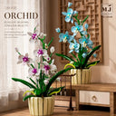 Dify 2-Color Orchid Building Blocks Set (1192+ PCS) | Artificial Orchid Flower DIY Model Kit | Dual Tone Floral Décor for Home & Office | 5 Year Structural Warranty